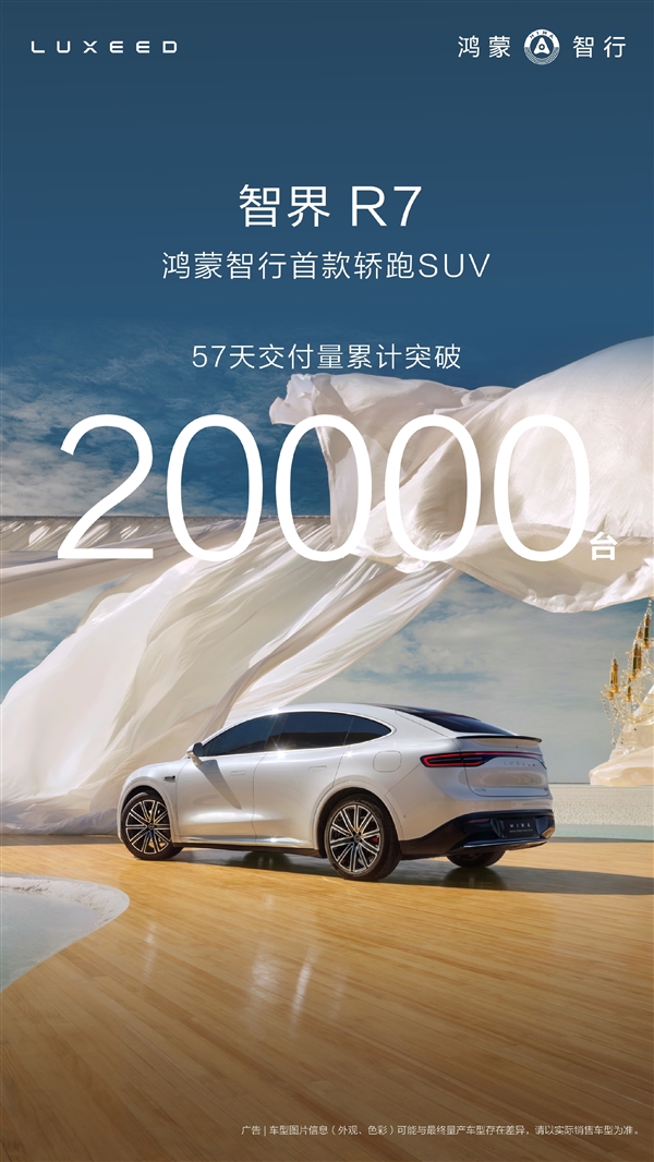 最贵的特斯拉Model Y围剿者：智界R7 57天交付超2万台